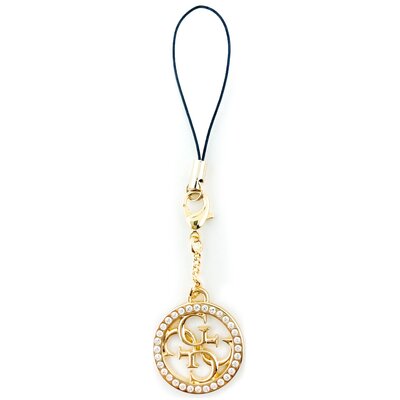 Zawieszka do telefonu GUESS Strap 4G Rhinestone Charm Złoty