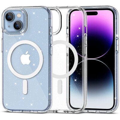 Etui TECH-PROTECT Flexair Hybrid Magsafe do Apple iPhone 15 Przezroczysty Brokat