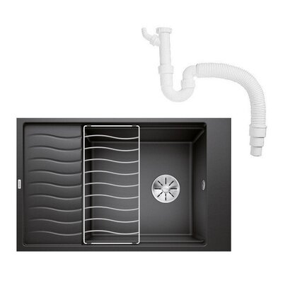 Zlewozmywak BLANCO Elon XL 6 S 524844 Antracyt + Syfon do zlewozmywaków BLANCO 137262 Biały