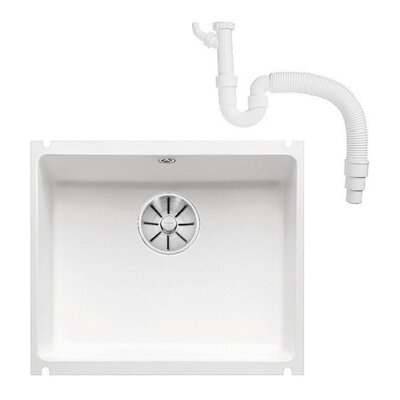 Zlewozmywak BLANCO Subline 500-U 523733 Biały połysk + Syfon do zlewozmywaków BLANCO 137262 Biały