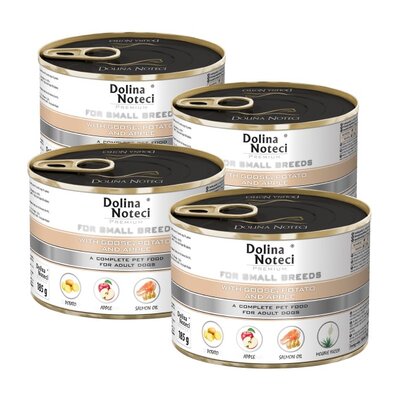 Karma dla psa DOLINA NOTECI Premium z gęsią, ziemniakami i jabłkiem 4 x 185 g