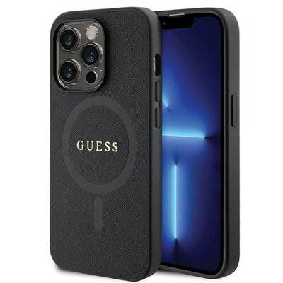 Etui GUESS Saffiano MagSafe do Apple iPhone 14 Pro Czarny