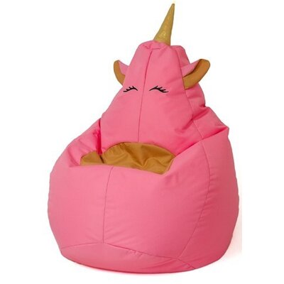 Pufa worek GO GIFT Jednorożec 2 XL Różowo-żółty 130 x 90 cm