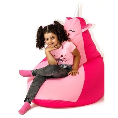 Фото - Диван GO Pufa worek  GIFT Jednorożec 1 Różowy/jasnoróżowy L 105 x 80 cm Jednorożec 1 L 