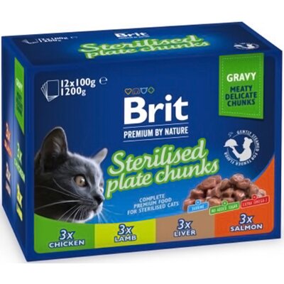 Karma dla kota BRIT Care Cat Pouches Sterile Plate (12 x 100 g)
