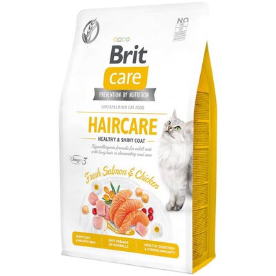 Karma dla kota BRIT CARE Grain Free Haircare Healhy & Shiny Coat Kurczak z łososiem 2 kg