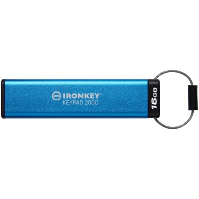 Pendrive KINGSTON IronKey Keypad 200C 16GB, USB-C, Odczyt 145 Mb/s, Zapis 115 Mb/s Niebieski