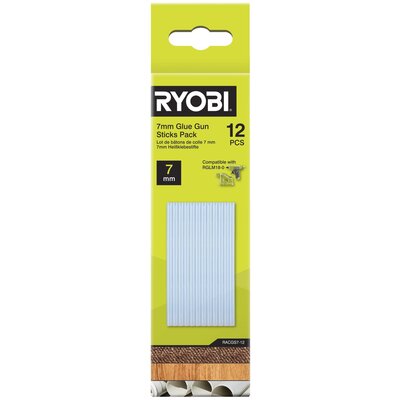 Klej do pistoletu na gorąco RYOBI RACGS7-12 Wkłady (12 szt.) Przezroczysty
