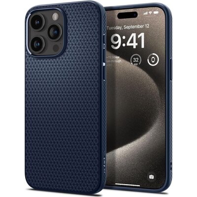 Etui SPIGEN Liquid Air do Apple iPhone 15 Pro Max Ciemnoniebieski