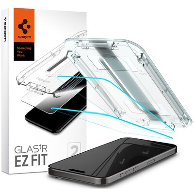 Zdjęcia - Szkło / folia ochronna Spigen Szkło hartowane  Glas.TR EZ Fit 2-Pack do Apple iPhone 15 Pro 