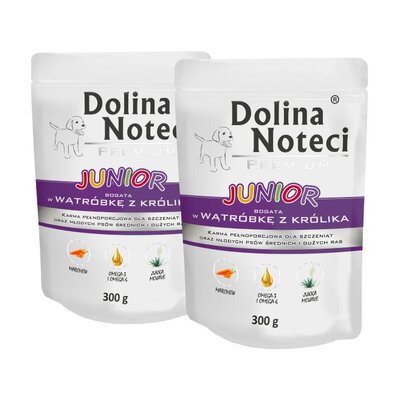 Karma dla psa DOLINA NOTECI Premium Junior Wątróbka z królika 2 x 300 g