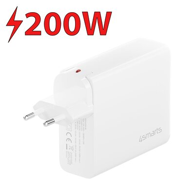 Ładowarka sieciowa 4SMARTS GaN Flex Pro 200W Biały