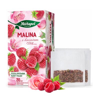 Herbata HERBAPOL Malina z kwiatem róży (20 sztuk)