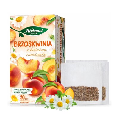 Herbata HERBAPOL Brzoskwinia z kwiatem rumianku (20 sztuk)