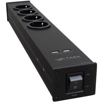 Zdjęcia - Listwa przeciwprzepięciowa / przedłużacz TAGA Harmony Filtr zasilania  PF-400-USB Czarny PF-400 USB BLACK 