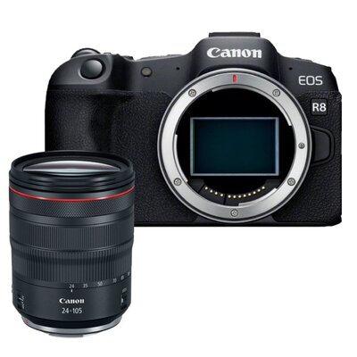 Aparat CANON EOS R8 Body Czarny + Obiektyw CANON RF 24-105 mm f/4L IS USM