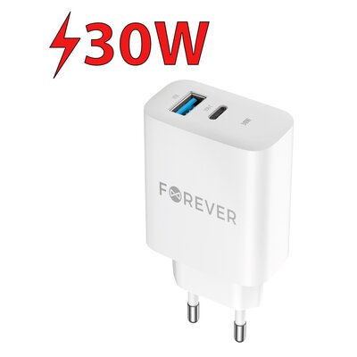 Ładowarka sieciowa FOREVER QC TC-07-30AC 30W Biały