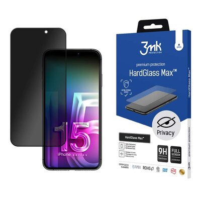 Szkło prywatyzujące 3MK HardGlass Max Privacy do iPhone 15 Pro
