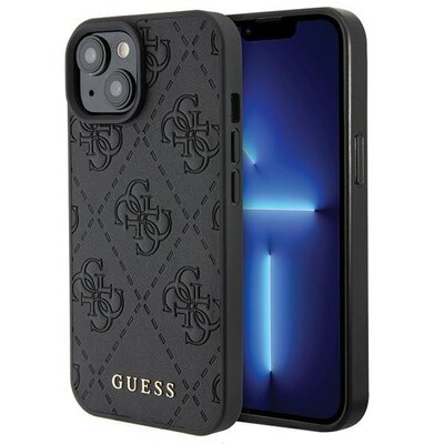 Etui GUESS Leather 4G Stamped do Apple iPhone 15 Czarny