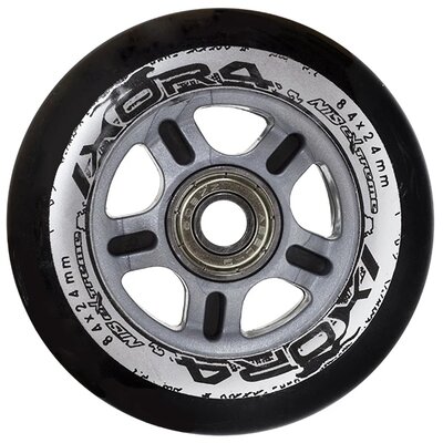 Kółka NILS EXTREME PU 84 x 24 82A (4 sztuki) + ABEC-9 (8 sztuk) Czarny