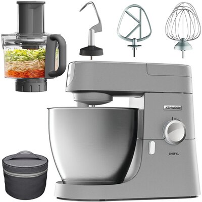 Robot kuchenny planetarny KENWOOD KVL4165S Chef XL 1200W + Malakser KAH65.000PL krojący warzywa w kostkę