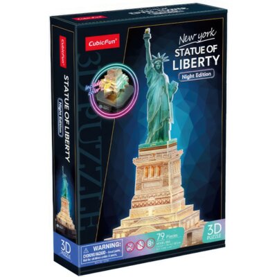 Puzzle 3D CUBIC FUN LED Statua Wolności Wersja nocna 306-L536H (79 elementów)