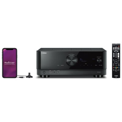 Amplituner Kina Domowego Yamaha MusicCast RX-V4A Czarny + Kolumny głośnikowe MAGNAT Monitor S70 Brązowy (2 szt.)