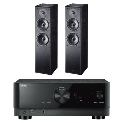 Amplituner Kina Domowego Yamaha MusicCast RX-V4A Czarny + Kolumny głośnikowe MAGNAT Monitor S80 ATM Czarny (2 szt.)
