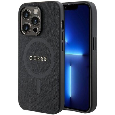 Etui GUESS Saffiano Hardcase MagSafe do Apple iPhone 15 Pro Max Czarny