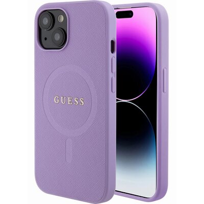 Etui GUESS HardCase Saffiano MagSafe do Apple iPhone 15 Różowy
