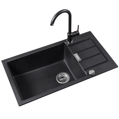 Zlewozmywak jednokomorowy z ociekaczem FRANKE Sirius S2D 611-78 XL 143.0702.722 Onyx 50x78 + Bateria Pola Onyx