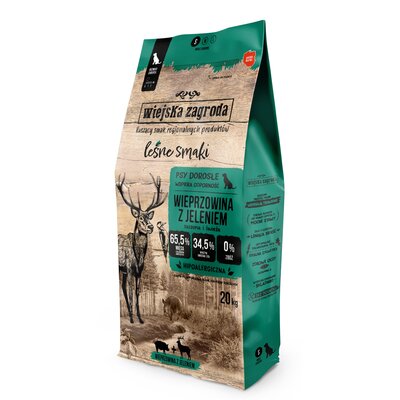 Karma dla psa WIEJSKA ZAGRODA Wieprzowina z jeleniem S 20 kg