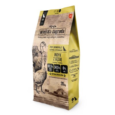 Karma dla psa WIEJSKA ZAGRODA Indyk z gęsią L 20 kg