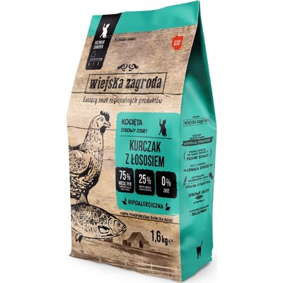Karma dla kota WIEJSKA ZAGRODA Kurczak z łososiem 1.6 kg