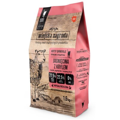 Karma dla kota WIEJSKA ZAGRODA Jagnięcina z krylem 1.6 kg