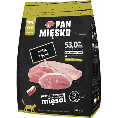 Karma dla kota PAN MIĘSKO Indyk z gęsią S 400 g