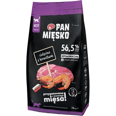 Karma dla kota PAN MIĘSKO Cielęcina z krewetkami 1.6 kg