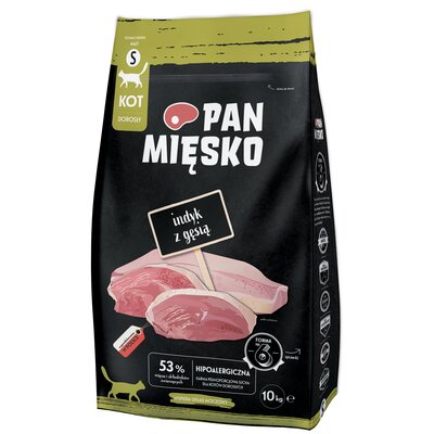 Karma dla kota PAN MIĘSKO Indyk z gęsią S 10 kg
