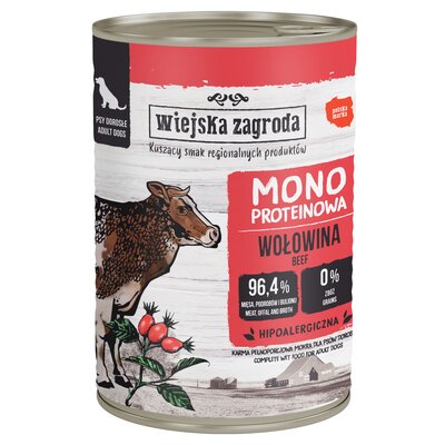 Karma dla psa WIEJSKA ZAGRODA Wołowina 400 g