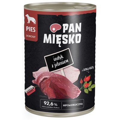 Karma dla psa PAN MIĘSKO Indyk z jeleniem 400 g
