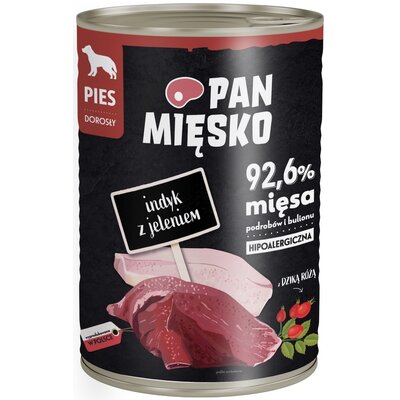Karma dla psa PAN MIĘSKO Indyk z jeleniem 400 g