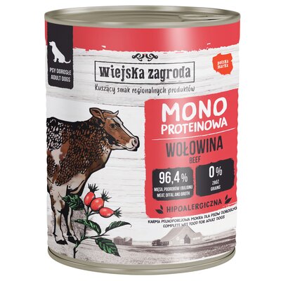 Karma dla psa WIEJSKA ZAGRODA Wołowina 800 g