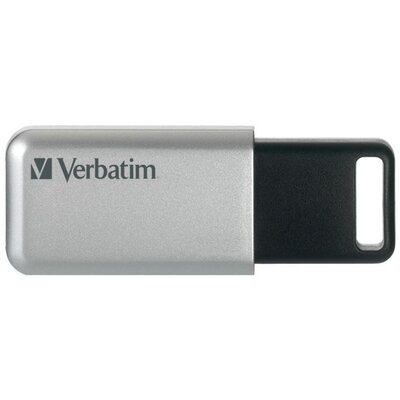Pendrive VERBATIM Secure Pro 32GB, USB 3.2 Gen. 1 (USB 3.0), Odczyt 100 Mb/s, Zapis 35 Mb/s Srebrno-czarny