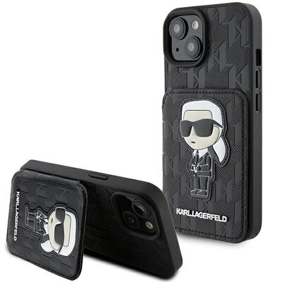 Etui KARL LAGERFELD Saffiano Cardslots do Apple iPhone 15 Czarny