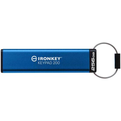 Pendrive KINGSTON IronKey Keypad 200 256GB, USB 3.2 Gen. 1 (USB 3.0), Odczyt 145 Mb/s, Zapis 115 Mb/s Niebieski