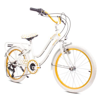 Rower dziecięcy SUN BABY Heart Bike 20 cali dla dziewczynki Biało-złoty