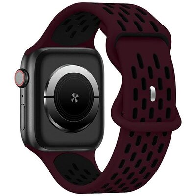 Pasek BELINE New Sport Silicone do Apple Watch 2/3/4/5/6/7/8/SE/SE 2/Ultra (42/44/45/49mm) Bordowo-czarny