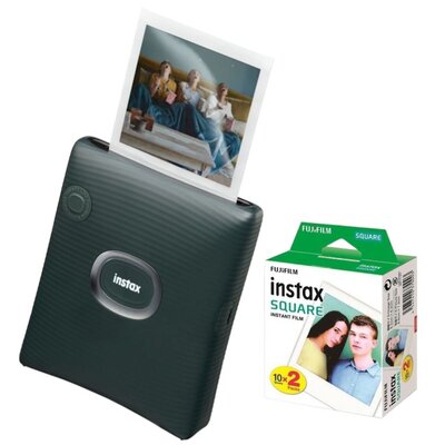 Drukarka FUJIFILM Instax Square Link Zielony + Wkład do aparatu FUJIFILM Instax Square 20 arkuszy