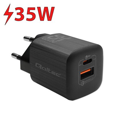 Ładowarka sieciowa QOLTEC Gan Ultra 35W Czarny