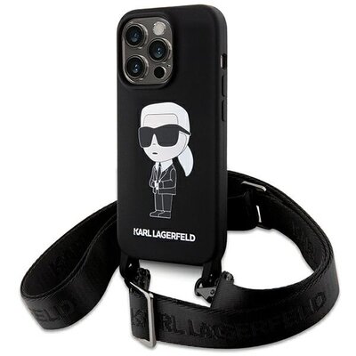 Etui KARL LAGERFELD Crossbody Silicone do Apple iPhone 15 Pro Max Czarny